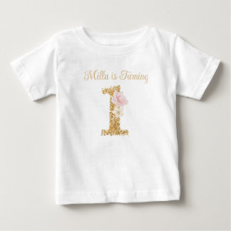 Personalisiertes Gartenkaninchen 1. Geburtstags-T- Baby T-shirt
