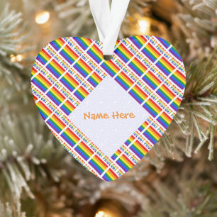 Personalisiertes Gay Pride LGBTQ-Fliesen-Herz-Acry Ornament