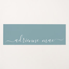 Personalisiertes Gebet mit blaugrünem Namen oder Yogamatte