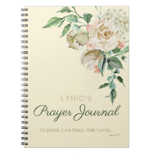 Personalisiertes Gebetsblatt Floral Watercolor Notizblock