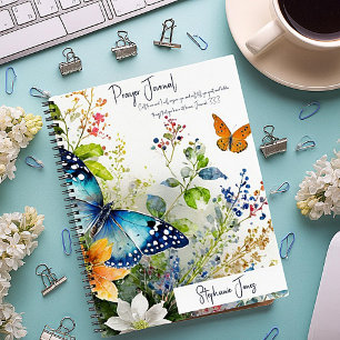 Personalisiertes Gebetsjournal mit Schmetterlingsb Notizbuch