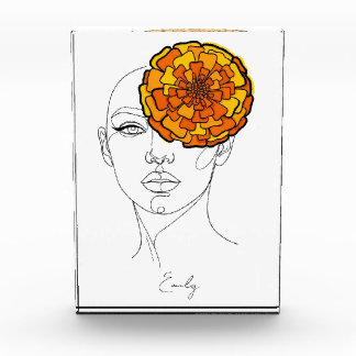 Personalisiertes Geburtsblumenporträt Oktober Fotoblock