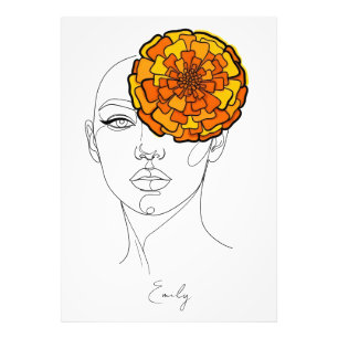 Personalisiertes Geburtsblumenporträt Oktober Fotodruck