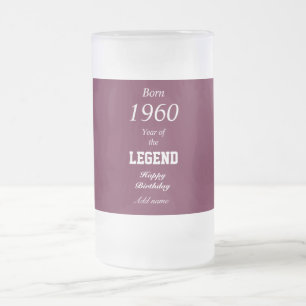 Personalisiertes Geburtsjahr Geburtstagsglas-Tasse Mattglas Bierglas