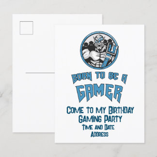 Personalisiertes Geburtstags-Gaming-Party Einladungspostkarte