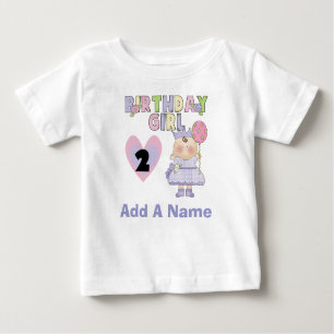 Personalisiertes Geburtstags-Mädchen-2. Baby T-shirt