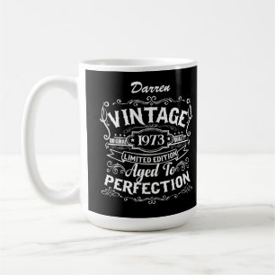 Personalisiertes Geburtstags-Vintage-Whiskey-Etike Kaffeetasse
