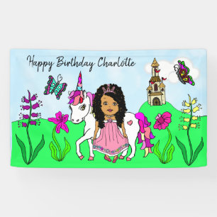 Personalisiertes Geburtstagsbanner Prinzessin und  Banner