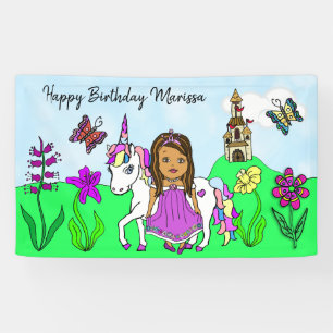 Personalisiertes Geburtstagsbanner Prinzessin und  Banner