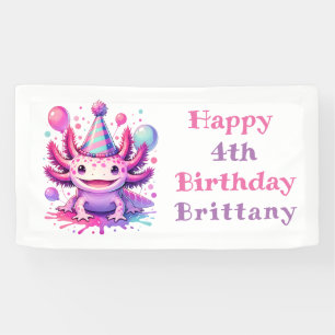 Personalisiertes Geburtstagskind Anime Axolotl Banner