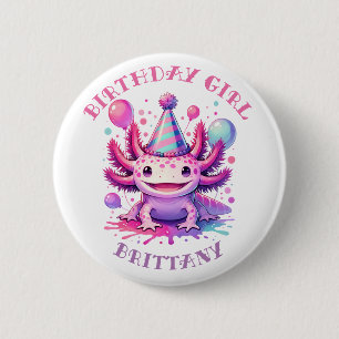 Personalisiertes Geburtstagskind   Anime Axolotl Button