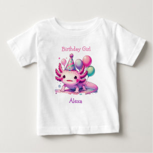 Personalisiertes Geburtstagskind   Axolotl Themed Baby T-shirt