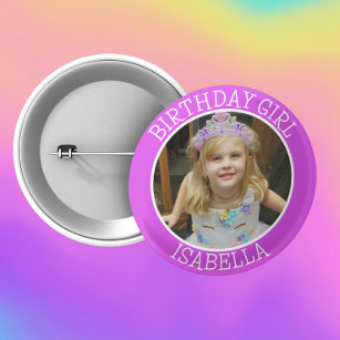 Personalisiertes Geburtstagskind   Name und Foto Button