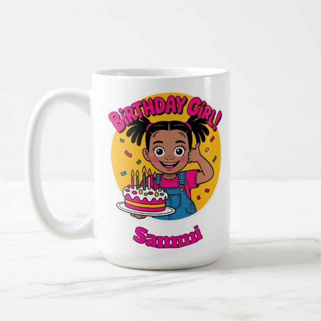 Personalisiertes Geburtstagsmädchen  Kaffeetasse (Links)