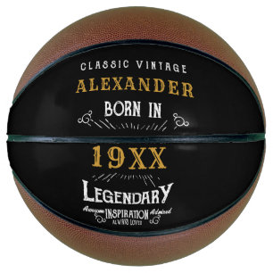 Personalisiertes Geburtstagsmonogramm Legendärer V Basketball