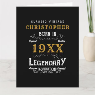 Personalisiertes Geburtstagsmonogramm Legendärer V Karte