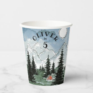 Personalisiertes Geburtstagsparty-Camping Pappbecher