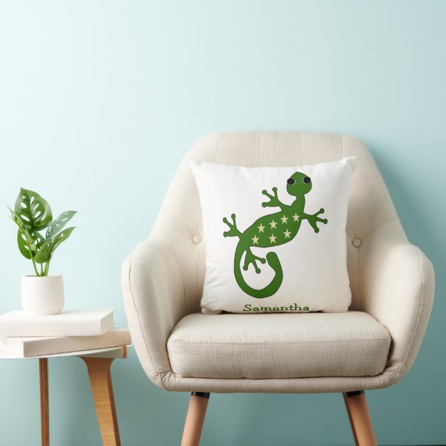 Personalisiertes Gecko-Echsen-Design Kissen (Stuhl )