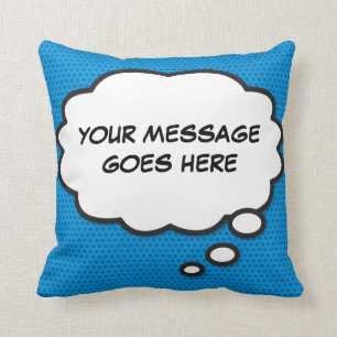 Personalisiertes Gedankenblase Retro Comic Book Kissen