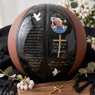 Personalisiertes Gedenkfoto-Tauben-Kreuz-Andenken Basketball