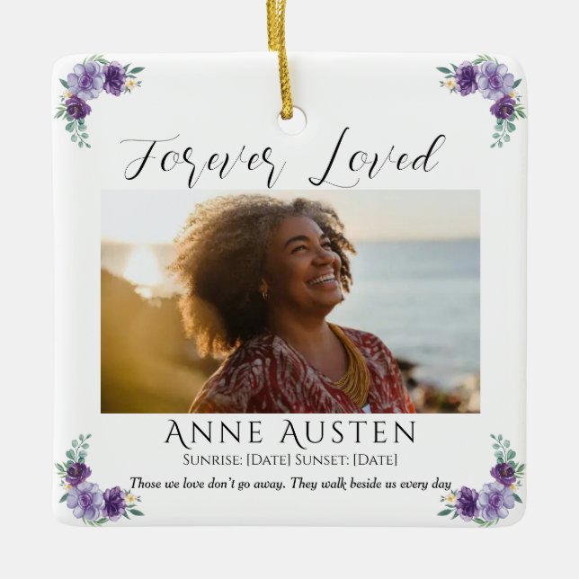 Personalisiertes Gedenkglas-Ornament | Andenken Keramikornament (Vorderseite)