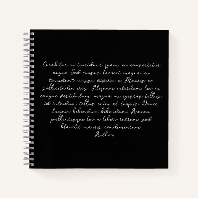 Personalisiertes Gedicht, Liedtext, Zitat Notizbuch (Vorderseite)