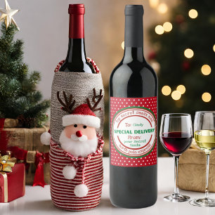 Personalisiertes, geheimes Santa Gift Weinetikett