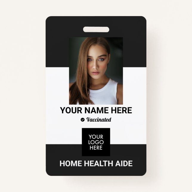 Personalisiertes geimpftes Zuhause Health Aide ID  Ausweis (Vorderseite)
