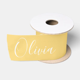 Personalisiertes Gelb Elegantes Namens-Satin Satinband