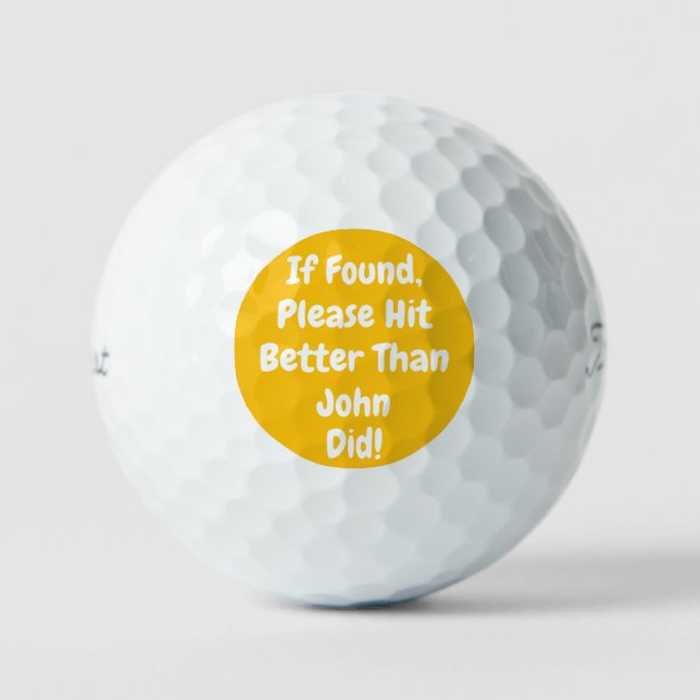 personalisiertes Gelb Golfball (Vorderseite)