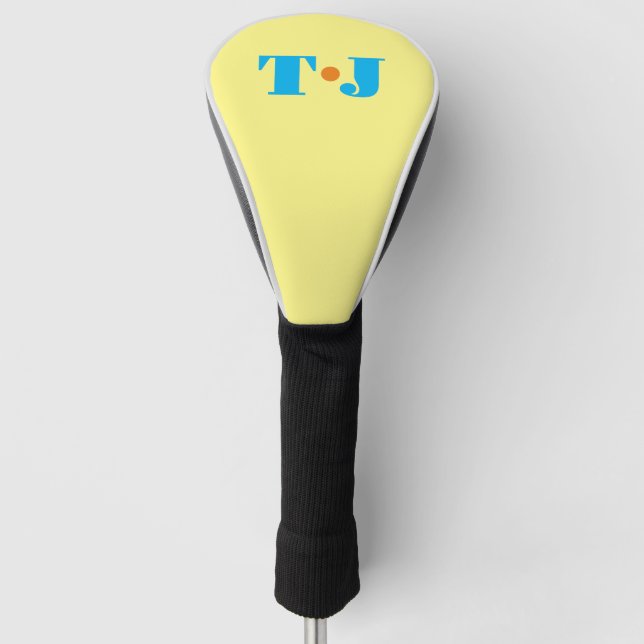 Personalisiertes Gelb Mit Monogramm Golf Headcover (Vorderseite)