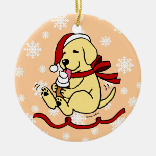 Personalisiertes gelbes keramikornament