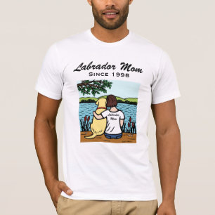 Personalisiertes gelbes Labrador und Mama 2 T-Shirt