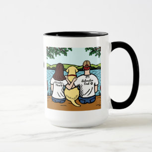 Personalisiertes gelbes Labrador und Mama und Tasse