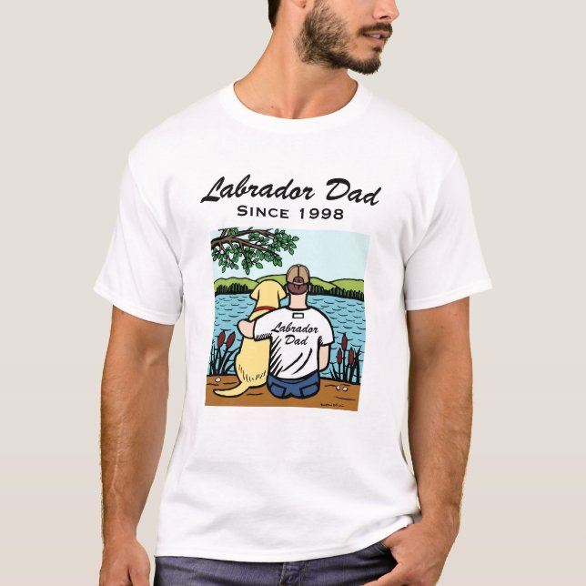 Personalisiertes gelbes Labrador- und T-Shirt (Vorderseite)