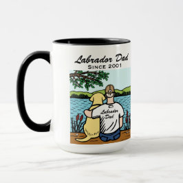 Personalisiertes gelbes Labrador und Vater Tasse