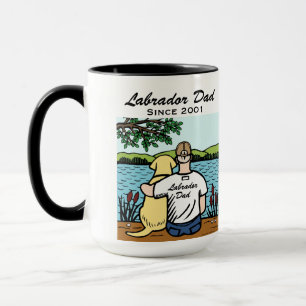 Personalisiertes gelbes Labrador und Vater Tasse