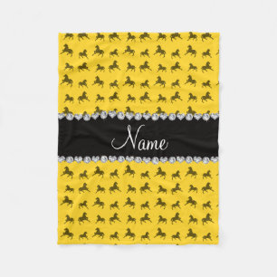 Personalisiertes gelbes Pferdemuster Fleecedecke