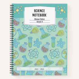 Personalisiertes, gelbes Science-Notebook Notizbuch