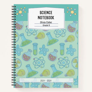 Personalisiertes, gelbes Science-Notebook Notizbuch