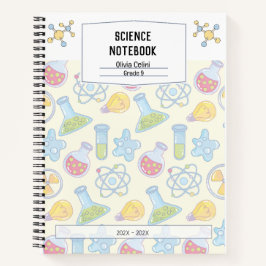 Personalisiertes, gelbes Science-Notebook Notizbuch