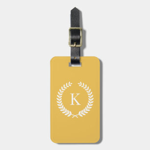 Personalisiertes gelbes weißes Monogramm Gepäckanhänger