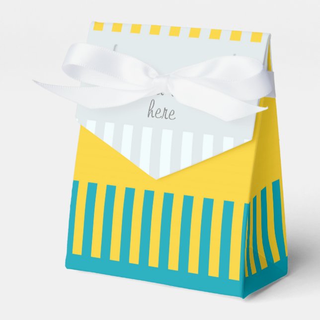 Personalisiertes, gelbgelbes, grau-schick-Muster Geschenkschachtel (Vorderseite)