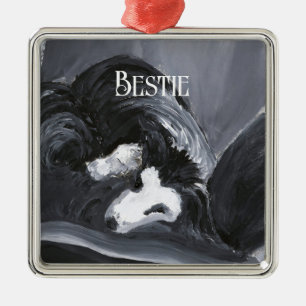 Personalisiertes Gemälde eines Border Collie beim Ornament Aus Metall