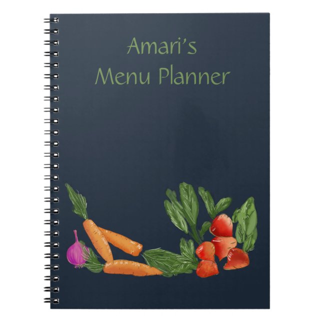 Personalisiertes Gemüsegarten-Notizbuch blau Notizblock (Vorderseite)