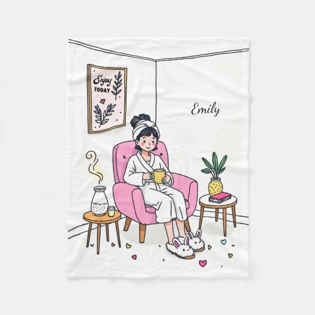 Personalisiertes gemütliches Enkelin-Geschenk Soft Fleecedecke (Vorderseite)