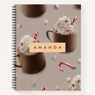 Personalisiertes, gemütliches Peppermint-Hot-Choco Notizbuch