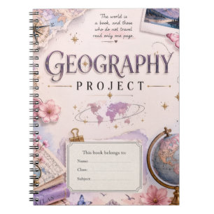 Personalisiertes Geographie-Projekt-Notizbuch Vi Notizblock