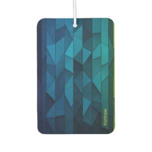 Personalisiertes geometrisches Blau und Aquamarine Autolufterfrischer