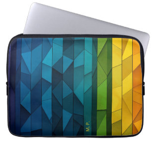 Personalisiertes geometrisches Blau und Aquamarine Laptopschutzhülle